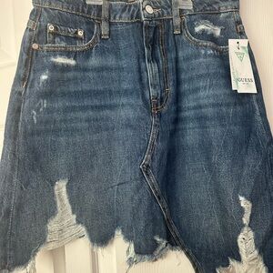 Guess Asymmetrical Blue Mini Skirt